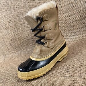 Sorel boots Duck Winter Rain waterproof brown tan women’s size 6